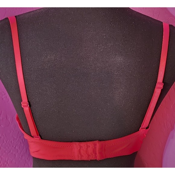 Valentine's Fuchsia Pink Leopard  Trim Moderate  Push-Up Underwire Bra Size 38D - Picture 2 of 10